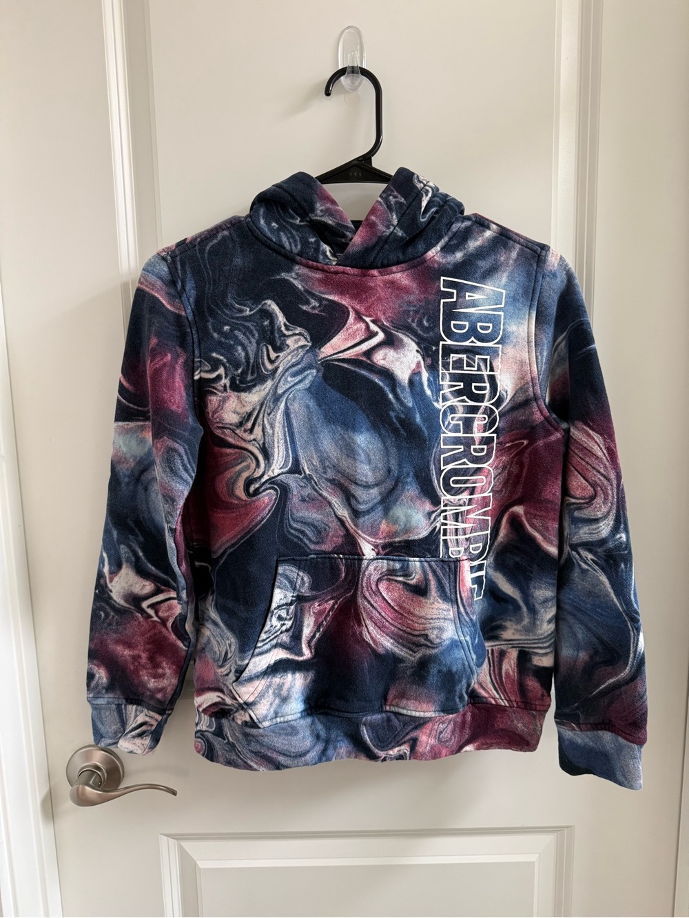 abercrombie kids Marbled Navy, Burgundy & Cream Crewneck Hoodie